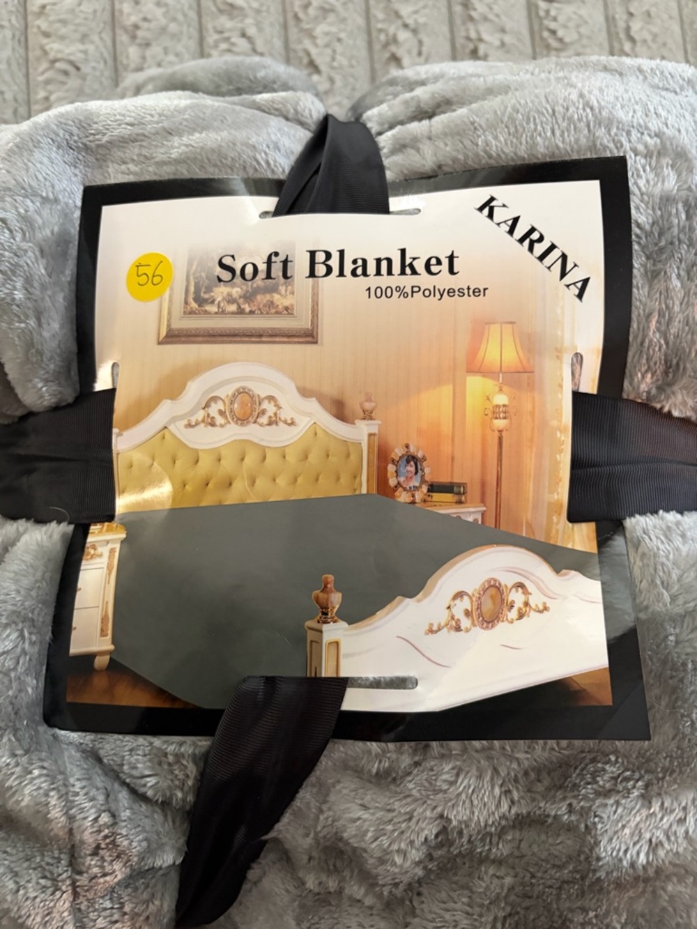King Soft Blanket - Light Gray Plush Polyester